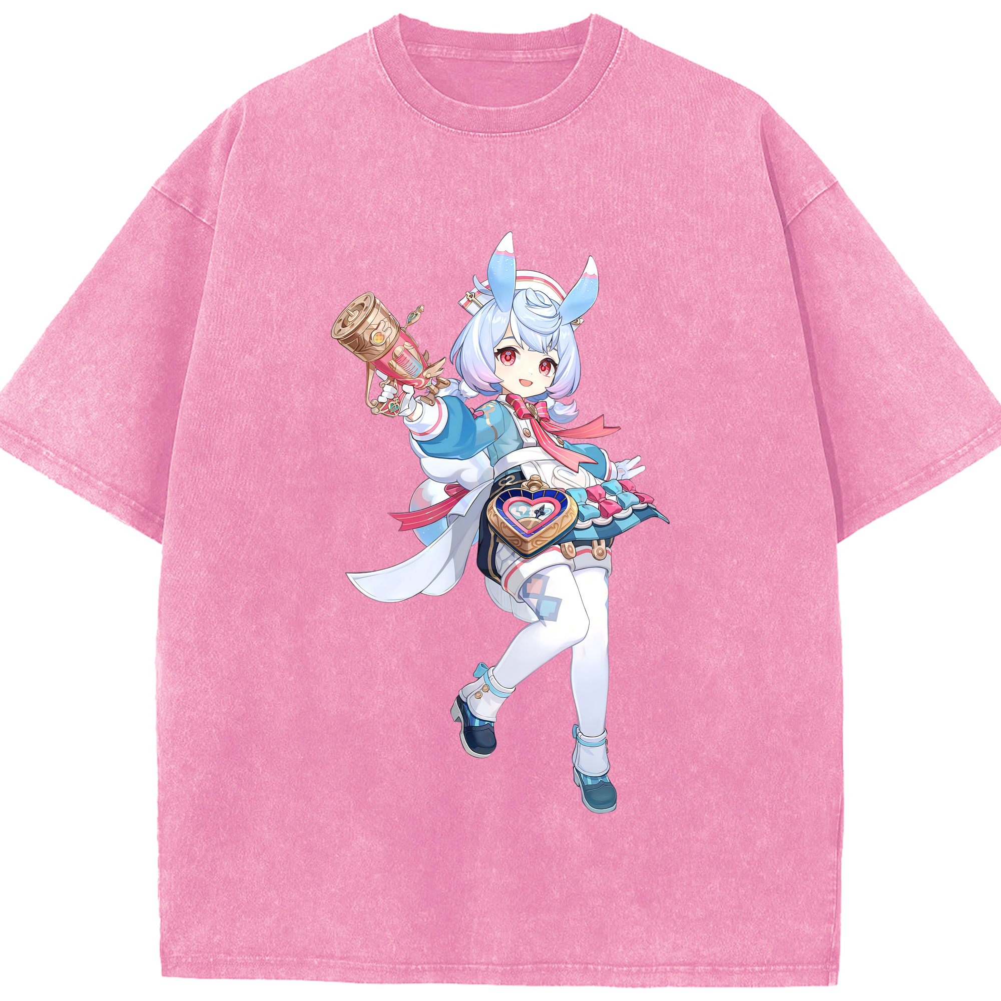 げんし神 シゲウィン genshin Shigewin 綿100% ヴィンテージ風 半袖Tシャツ（フロントプリント）